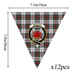 ScotsTee Shop Scottish McDuff Dress Modern Crest Tartan Triangle Flags Tartan Bunting, Pennants (12pcs)