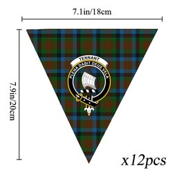 ScotsTee Shop Scottish Tennant 2 Crest Tartan Triangle Flags Tartan Bunting, Pennants (12pcs)