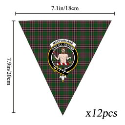 ScotsTee Shop Scottish MacFarlane Hunting Crest Tartan Triangle Flags Tartan Bunting, Pennants (12pcs)