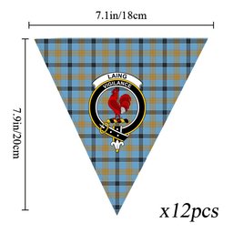 ScotsTee Shop Scottish Laing Ancient Crest Tartan Triangle Flags Tartan Bunting, Pennants (12pcs)