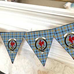 ScotsTee Shop Scottish Laing Ancient Crest Tartan Triangle Flags Tartan Bunting, Pennants (12pcs)