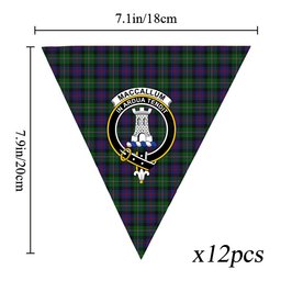 ScotsTee Shop Scottish MacCallum Crest Tartan Triangle Flags Tartan Bunting, Pennants (12pcs)