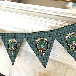 ScotsTee Shop Scottish Stevenson Ancient Crest Tartan Triangle Flags Tartan Bunting, Pennants (12pcs)