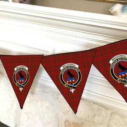 ScotsTee Shop Scottish MacDonell of Keppach Crest Tartan Triangle Flags Tartan Bunting, Pennants (12pcs)