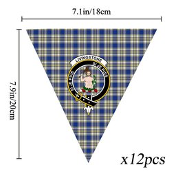 ScotsTee Shop Scottish Livingstone Dress Modern Crest Tartan Triangle Flags Tartan Bunting, Pennants (12pcs)