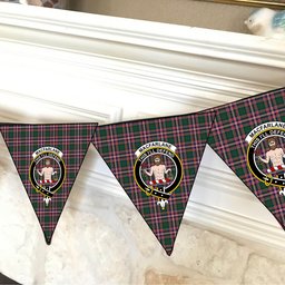 ScotsTee Shop Scottish MacFarlane Hunting Modern Crest Tartan Triangle Flags Tartan Bunting, Pennants (12pcs)
