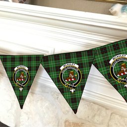 ScotsTee Shop Scottish McAuley of Lewis Ancient Crest Tartan Triangle Flags Tartan Bunting, Pennants (12pcs)