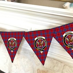 ScotsTee Shop Scottish Wishart Crest Tartan Triangle Flags Tartan Bunting, Pennants (12pcs)