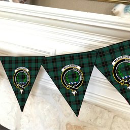 ScotsTee Shop Scottish McArthur-Fox Hunting Modern Crest Tartan Triangle Flags Tartan Bunting, Pennants (12pcs)