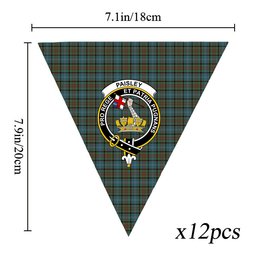ScotsTee Shop Scottish Paisley Crest Tartan Triangle Flags Tartan Bunting, Pennants (12pcs)