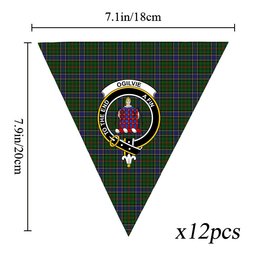 ScotsTee Shop Scottish Ogilvie of Inverarity Wilsons_ Crest Tartan Triangle Flags Tartan Bunting, Pennants (12pcs)