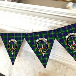 ScotsTee Shop Scottish MacIntyre Hunting Modern Crest Tartan Triangle Flags Tartan Bunting, Pennants (12pcs)