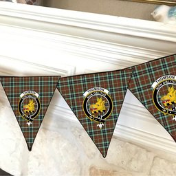 ScotsTee Shop Scottish Thomson Hunting Modern Crest Tartan Triangle Flags Tartan Bunting, Pennants (12pcs)