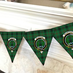 ScotsTee Shop Scottish McArthur-Fox Ancient Crest Tartan Triangle Flags Tartan Bunting, Pennants (12pcs)