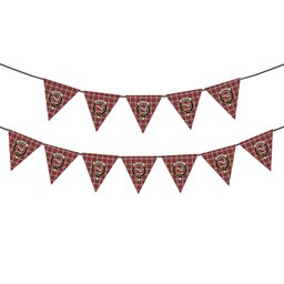 ScotsTee Shop Scottish McDougall Dress Crest Tartan Triangle Flags Tartan Bunting, Pennants (12pcs)