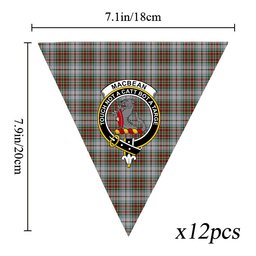 ScotsTee Shop Scottish MacBean Dress Crest Tartan Triangle Flags Tartan Bunting, Pennants (12pcs)