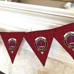 ScotsTee Shop Scottish Rose Crest Tartan Triangle Flags Tartan Bunting, Pennants (12pcs)