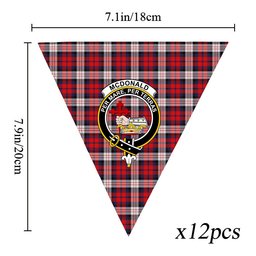 ScotsTee Shop Scottish McDonald Dress Irish Modern Crest Tartan Triangle Flags Tartan Bunting, Pennants (12pcs)