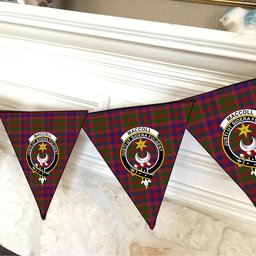 ScotsTee Shop Scottish MacColl Hunting Crest Tartan Triangle Flags Tartan Bunting, Pennants (12pcs)
