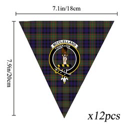 ScotsTee Shop Scottish McClelland Crest Tartan Triangle Flags Tartan Bunting, Pennants (12pcs)