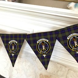 ScotsTee Shop Scottish McClelland Crest Tartan Triangle Flags Tartan Bunting, Pennants (12pcs)