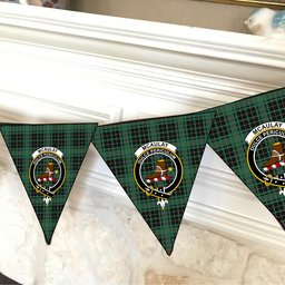 ScotsTee Shop Scottish McAulay Hunting Ancient Crest Tartan Triangle Flags Tartan Bunting, Pennants (12pcs)