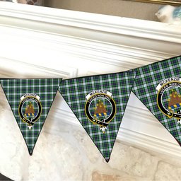 ScotsTee Shop Scottish McKenzie Dress Modern Crest Tartan Triangle Flags Tartan Bunting, Pennants (12pcs)