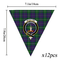 ScotsTee Shop Scottish McIntyre Inglis Crest Tartan Triangle Flags Tartan Bunting, Pennants (12pcs)