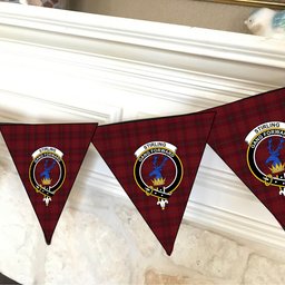 ScotsTee Shop Scottish Stirling of Keir Crest Tartan Triangle Flags Tartan Bunting, Pennants (12pcs)