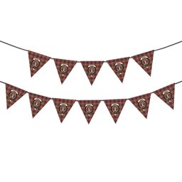 ScotsTee Shop Scottish McKay of Strathnaver Modern Crest Tartan Triangle Flags Tartan Bunting, Pennants (12pcs)
