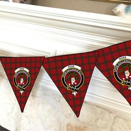 ScotsTee Shop Scottish Ross 7 Crest Tartan Triangle Flags Tartan Bunting, Pennants (12pcs)