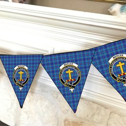 ScotsTee Shop Scottish Mercer Modern Crest Tartan Triangle Flags Tartan Bunting, Pennants (12pcs)