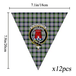 ScotsTee Shop Scottish McNaughton Dress Crest Tartan Triangle Flags Tartan Bunting, Pennants (12pcs)