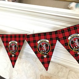 ScotsTee Shop Scottish McQueen Modern Crest Tartan Triangle Flags Tartan Bunting, Pennants (12pcs)