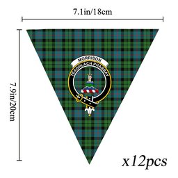ScotsTee Shop Scottish Morrison Hunting Ancient Crest Tartan Triangle Flags Tartan Bunting, Pennants (12pcs)