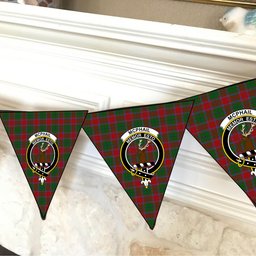 ScotsTee Shop Scottish McPhail Blue Bands Crest Tartan Triangle Flags Tartan Bunting, Pennants (12pcs)