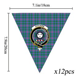 ScotsTee Shop Scottish Pitcairn Hunting Crest Tartan Triangle Flags Tartan Bunting, Pennants (12pcs)