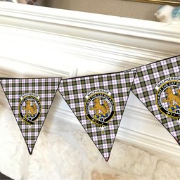 ScotsTee Shop Scottish MacPherson Dress Modern Crest Tartan Triangle Flags Tartan Bunting, Pennants (12pcs)