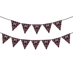 ScotsTee Shop Scottish Little of Morton Rigg Modern Crest Tartan Triangle Flags Tartan Bunting, Pennants (12pcs)