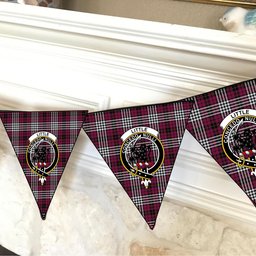 ScotsTee Shop Scottish Little of Morton Rigg Modern Crest Tartan Triangle Flags Tartan Bunting, Pennants (12pcs)