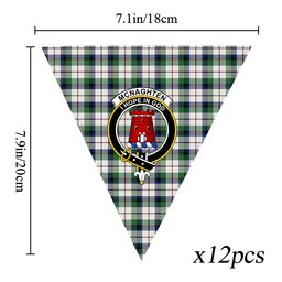 ScotsTee Shop Scottish Mcnaghten Dress Modern Crest Tartan Triangle Flags Tartan Bunting, Pennants (12pcs)