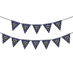 ScotsTee Shop Scottish Kinnaird Modern Crest Tartan Triangle Flags Tartan Bunting, Pennants (12pcs)