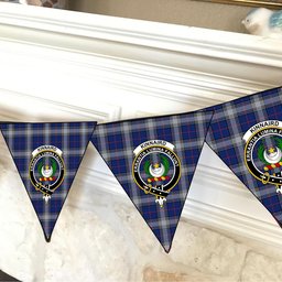 ScotsTee Shop Scottish Kinnaird Modern Crest Tartan Triangle Flags Tartan Bunting, Pennants (12pcs)