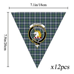 ScotsTee Shop Scottish Oliphant Dress Crest Tartan Triangle Flags Tartan Bunting, Pennants (12pcs)