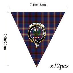 ScotsTee Shop Scottish MacLaine of Lochbuie Hunting Modern Crest Tartan Triangle Flags Tartan Bunting, Pennants (12pcs)