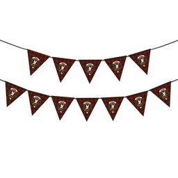 ScotsTee Shop Scottish Lindsay 2 Crest Tartan Triangle Flags Tartan Bunting, Pennants (12pcs)