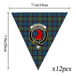 ScotsTee Shop Scottish McNeacail Hunting Crest Tartan Triangle Flags Tartan Bunting, Pennants (12pcs)