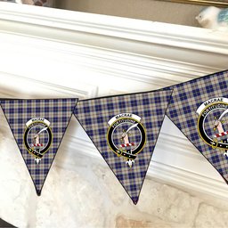ScotsTee Shop Scottish MacRae of Conchra Crest Tartan Triangle Flags Tartan Bunting, Pennants (12pcs)