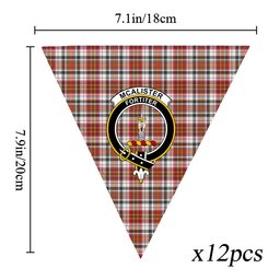 ScotsTee Shop Scottish McAlister Dress Modern Crest Tartan Triangle Flags Tartan Bunting, Pennants (12pcs)