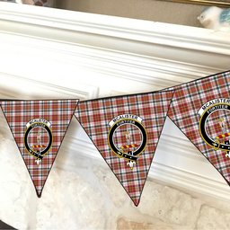 ScotsTee Shop Scottish McAlister Dress Modern Crest Tartan Triangle Flags Tartan Bunting, Pennants (12pcs)